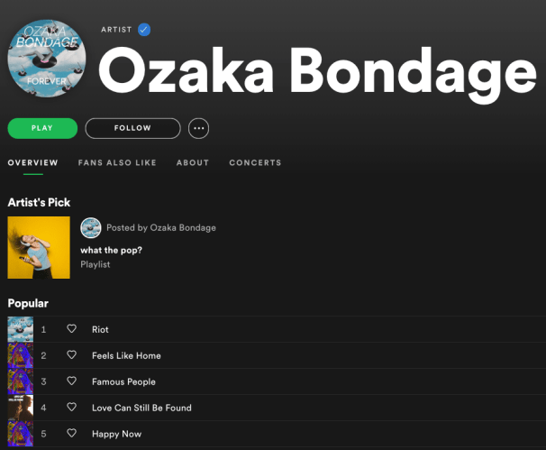 SPOTIFY: Request To Artists - 'Artist's Pick'